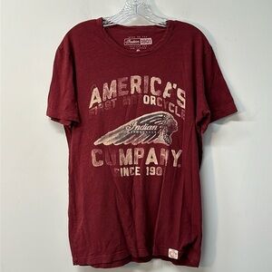 Indian Motorcycle T-shirt Maroon America's First Motorcycle Streetwear Grunge S